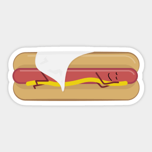 Hot Dog Tired Sticker